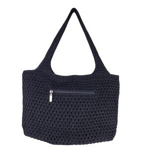 The SAK Boho Crochet Purse Black Shoulder Bag